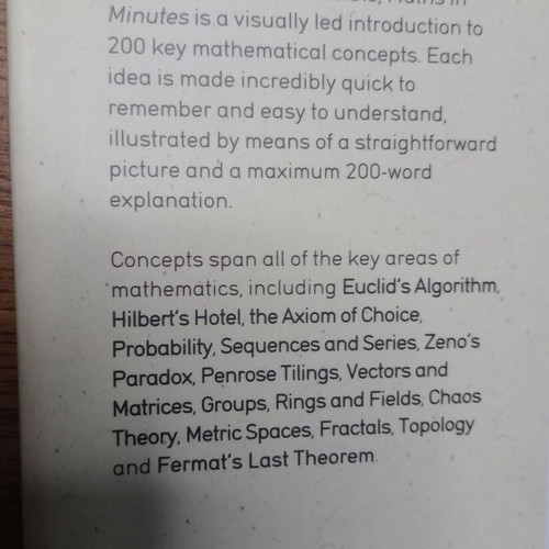 Maths in Minutes book new, Paul Glendinning, science