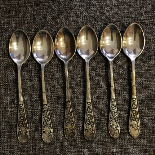 Vintage Zoulovits dessert spoons used 1965
