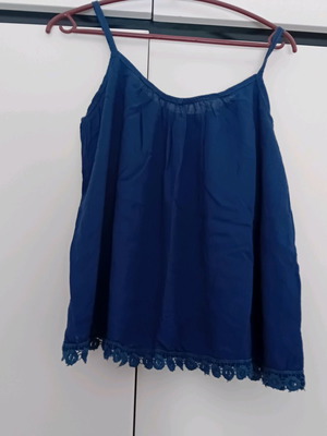 Blouse with lace used, blue, like new