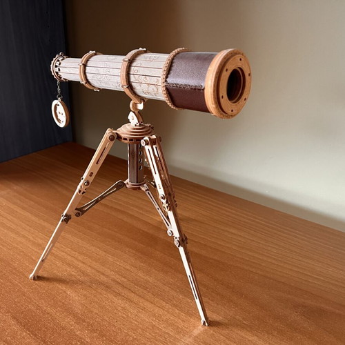 ROKR Monocular Telescope Wooden 3D Puzzle ST004, assembled