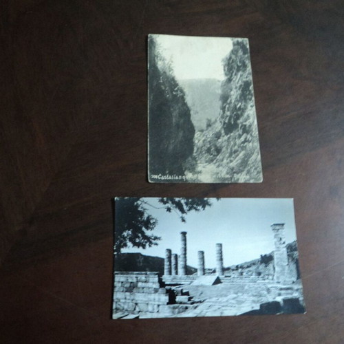 Delphi Antiquities postcards used, set of 5
