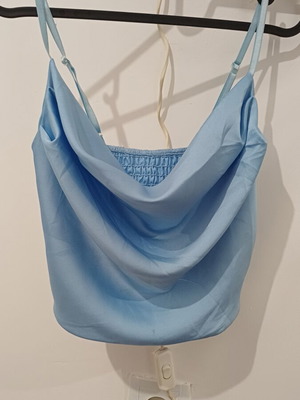 Satin top turquoise like new, size M