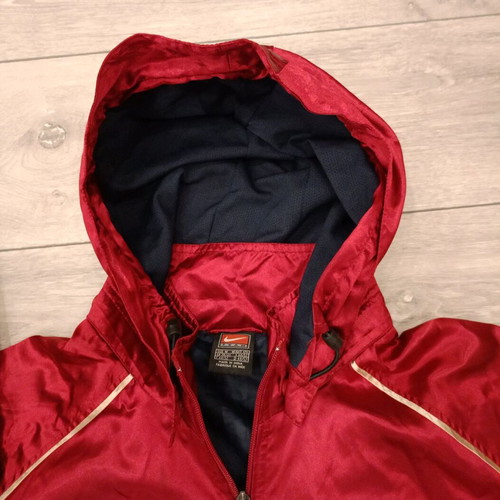 Nike Retro Shiny Windbreaker Jacket Y2K used, red with hood
