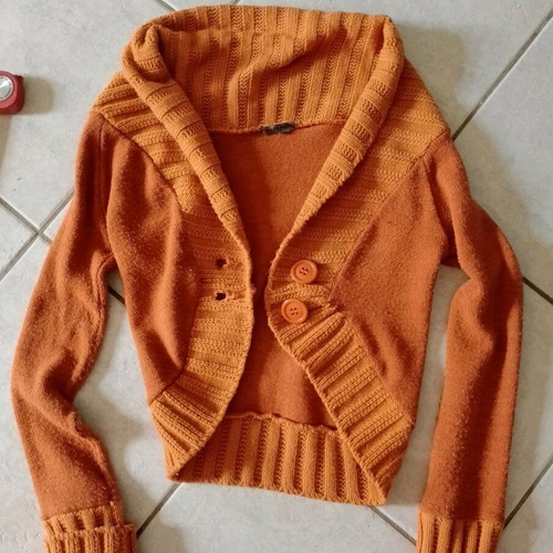 Set Italian skirt and wool bolero jacket like new orange