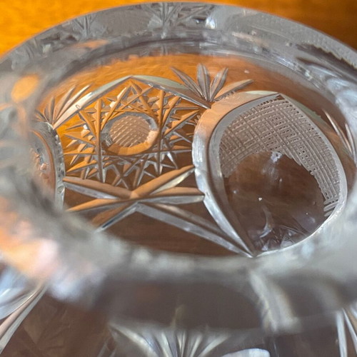 Vintage crystal jar handmade like new, Bohemian crystal