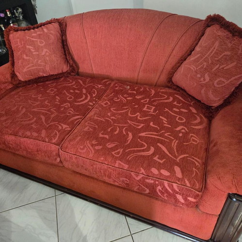 Sofa set 3-seater and 2-seater used with new fabric and sturdy wooden frame