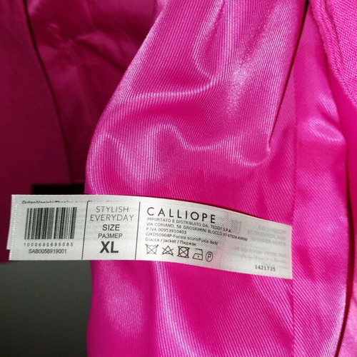 Calliope women's linen jacket new, size XL, fuchsia, long