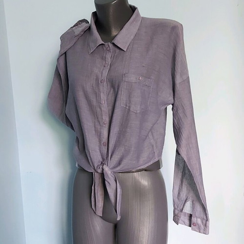 Cotton short shirt used, women's XL/2XL with mother-of-pearl buttons