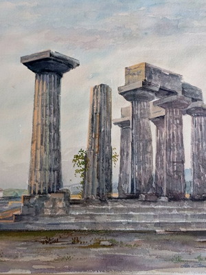 Watercolor painting used 50x42.5 by artist Alex Stamatellis