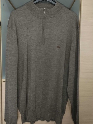 Dur men's knitted lupetto used, extra fine merino wool, gray brown, XL