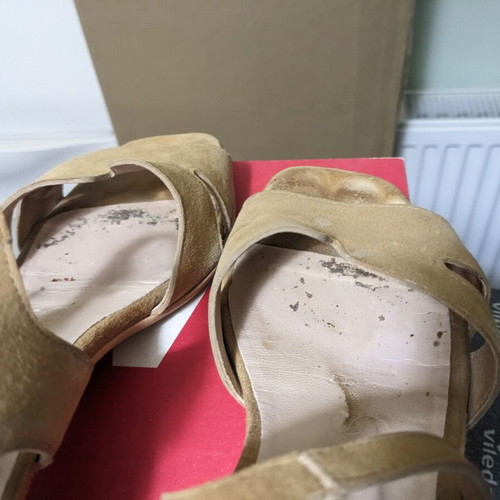 Wonders women's sandals used, leather, Spanish, size 38, beige brown