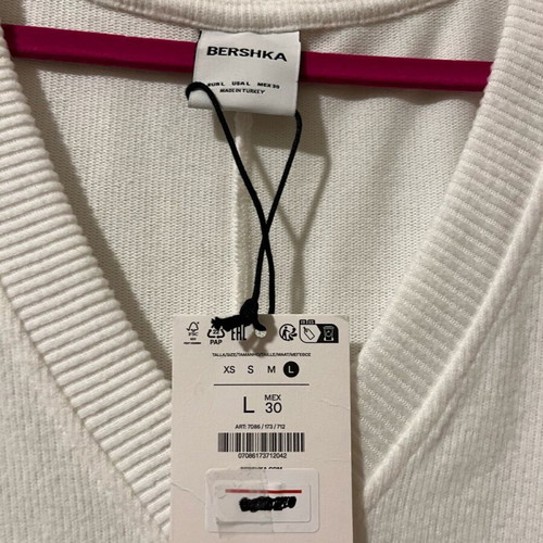 Bershka oversize blouse new white soft fabric size L