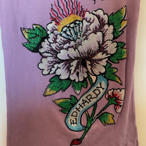 Ed Hardy tank top used, cotton, purple, size S
