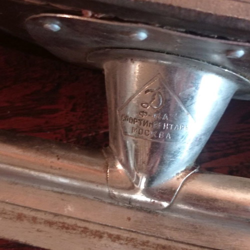 Vintage leather handmade ice skates used, size 41