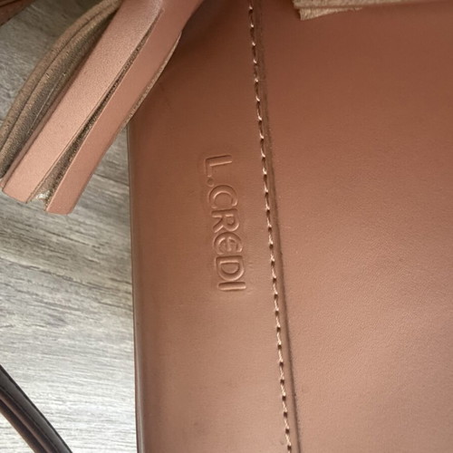 L Credi shoulder bag, beige and red
