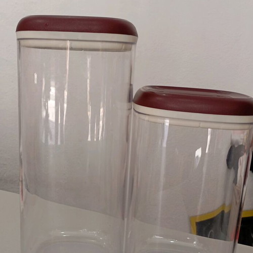 Crystal Twist Tupperware storage containers used, 1.8lt & 1.3lt set of 2