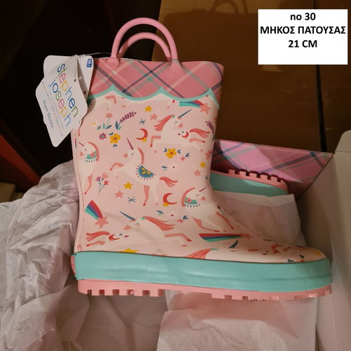 Branded children's rain boots new with waterproof rubber