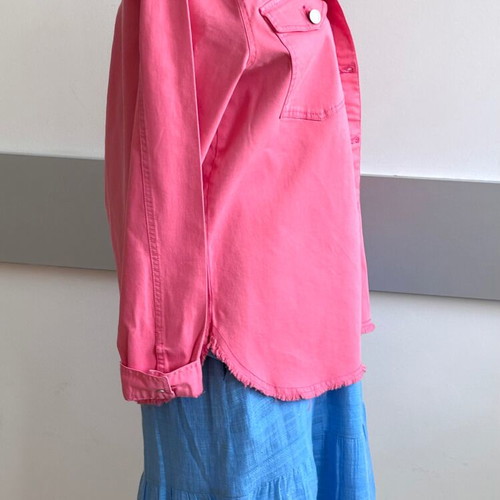 Fransa Pink Denim Shirt Jacket New