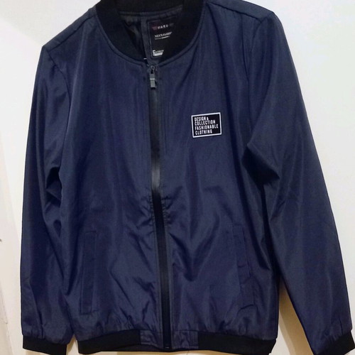 Men's bomber jacket spring navy blue size medium like new