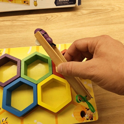 Wooden educational game Hive with Bees used