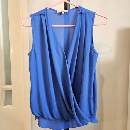 Lynne Draped Blouse like new, blue, size L