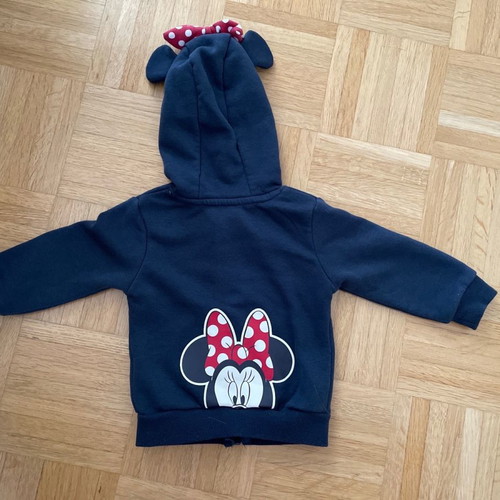 Minnie sweatshirt used for 9-12 months, blue with fuzzy interior