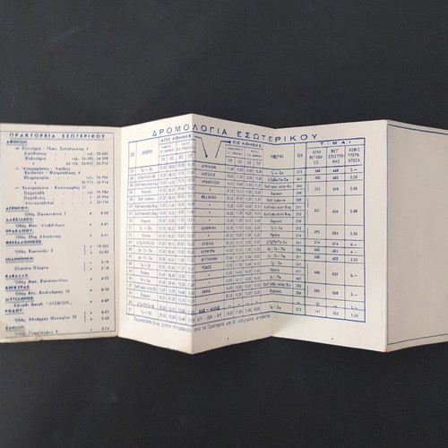 TAE Ethnikai Aeroporikai Grammata 1957 ticket and timetable booklet