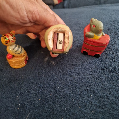 Vintage pencil sharpeners used, set of 3