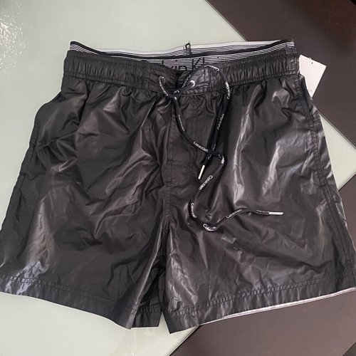 Calvin Klein Small men's swim shorts black with silver and double waistband new