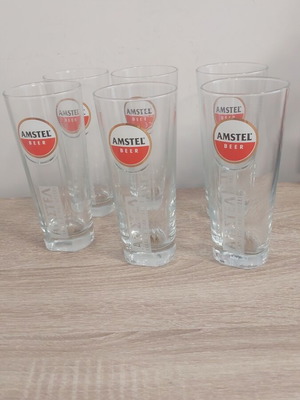 Διαφημιστικά ποτήρια Amstel πακέτο 6 300 ml καινούργια στο κουτί