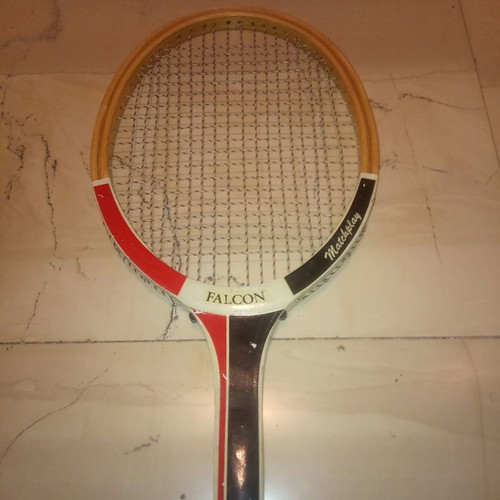 Pair of wooden Falcon vintage tennis rackets used