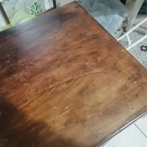 Interwar desk used, solid wood with two drawers