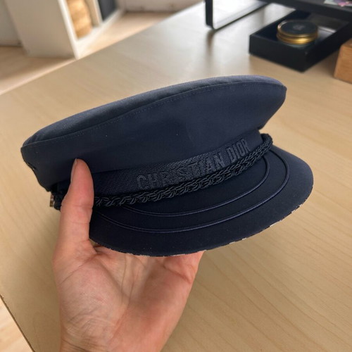 Christian Dior Navy Cap like new with Oblique interior full set
