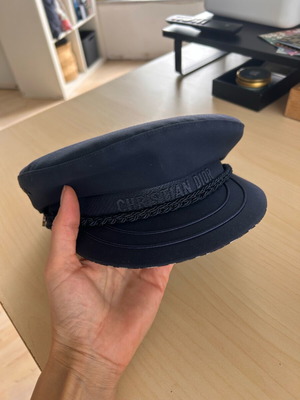 Christian Dior Navy Cap like new with Oblique interior full set