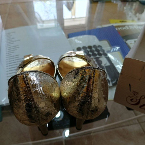 Simin women's sandals used, size 36, gold color