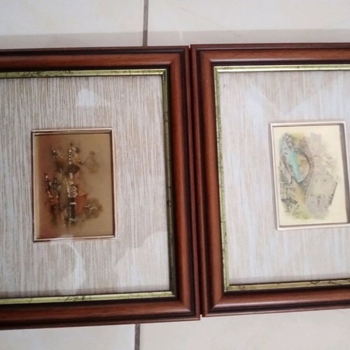Two frames 18x16 with unique technique like new