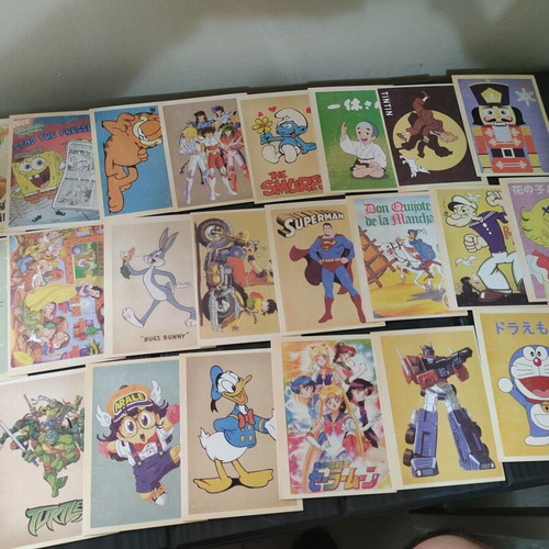 Collectible set of 32 vintage cartoon and anime postcards