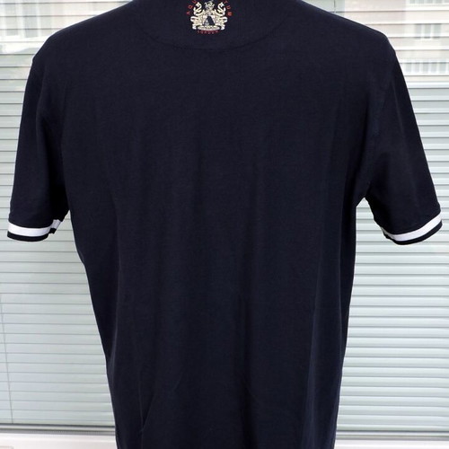 Aquascutum Men's Navy Blue Polo Shirt Classic Fit 100% Cotton like new