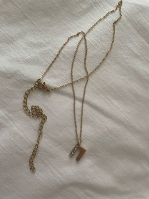 Gold monogram necklace with letter Π, stainless steel
