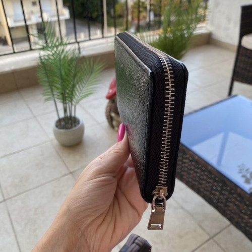 Black croco women's wallet, brand new