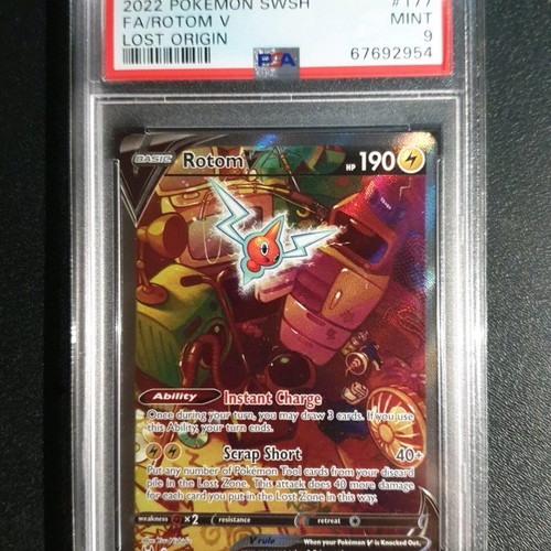 Pokemon collectible card PSA 9 2022 SWSH FA/Rotom V Lost Origin new