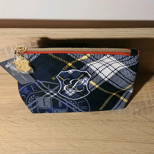 Estee Lauder toiletry bag new, blue gray checkered