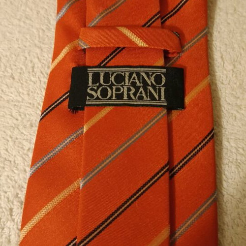 Luciano Soprani men's tie new, orange striped