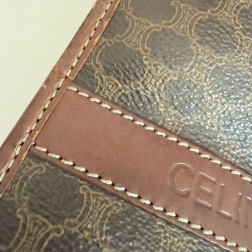 Celine vintage handbag used brown with strap