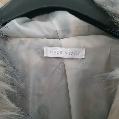 Faux fur coat with leopard design new, size L