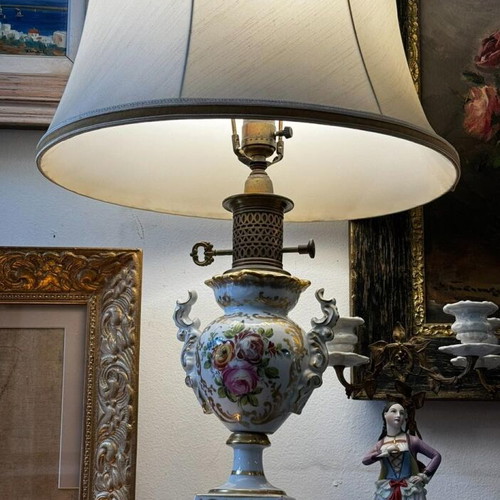 Sevres two table lamps like new, 65cm height, portatif