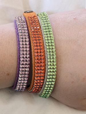 Bracelets with rhinestones like new, set of 3 pieces