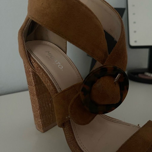 Migato sandals brown like new with thick heel size 36