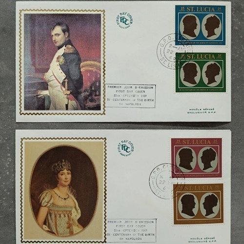TWO FDC COMMEMORATIVE FIRST DAY COVERS OF SAINT LOUKIA (NAPOLEON AND JOSEPHINE)