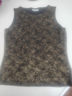 Wallis sleeveless blouse new, brown with gold rhinestones